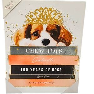 Olivia's Easel Stylish Fluffy Puppy on Fashion Books Canvas Wall Art